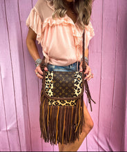 Load image into Gallery viewer, The Dolly Genuine leather fringe leopard crossbody
