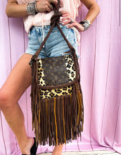 Load image into Gallery viewer, The Dolly Genuine leather fringe leopard crossbody
